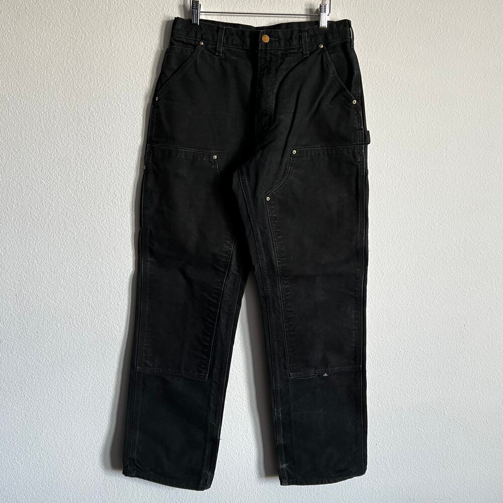 Carhartt B136 BLK black double knee work wear carpenter pants